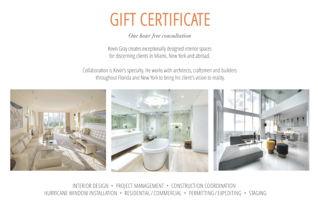 Gift Certificate | One hour free consultation | Kevin Gray Design