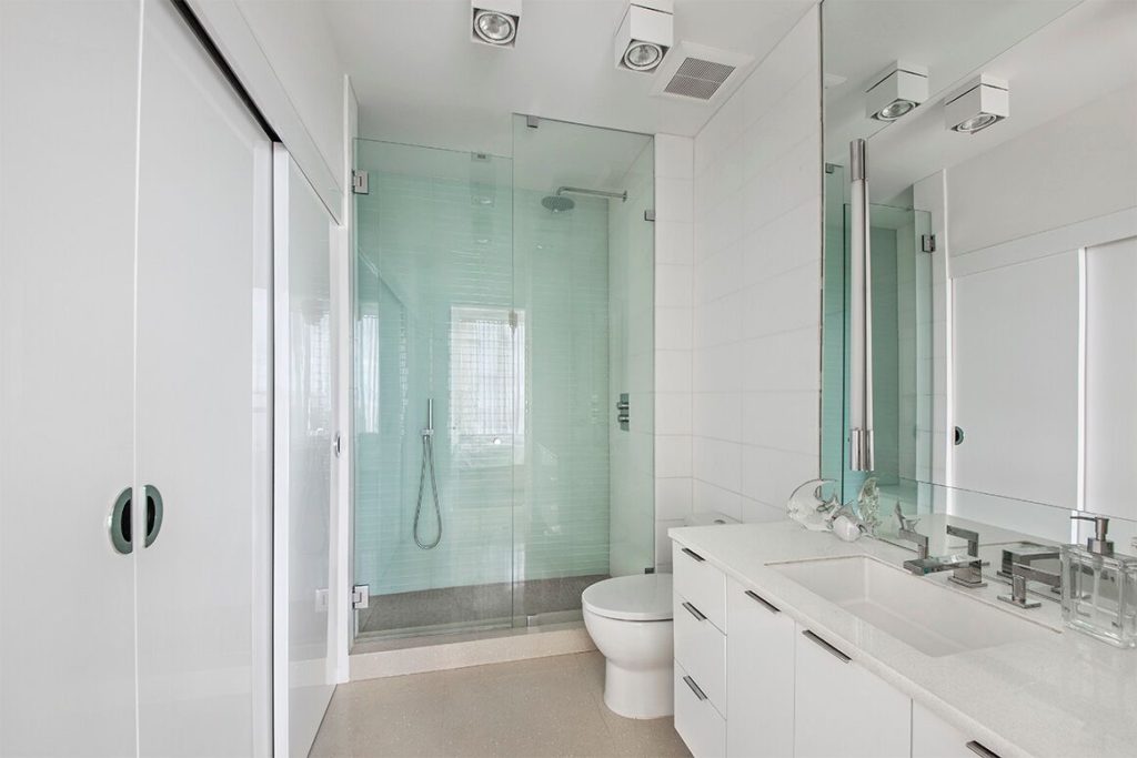 Master Bath - Small Place, Small Budget, Big Return- Miami Corner Duplex | Interior Designer Kevin Gray | Kevin Gray Design