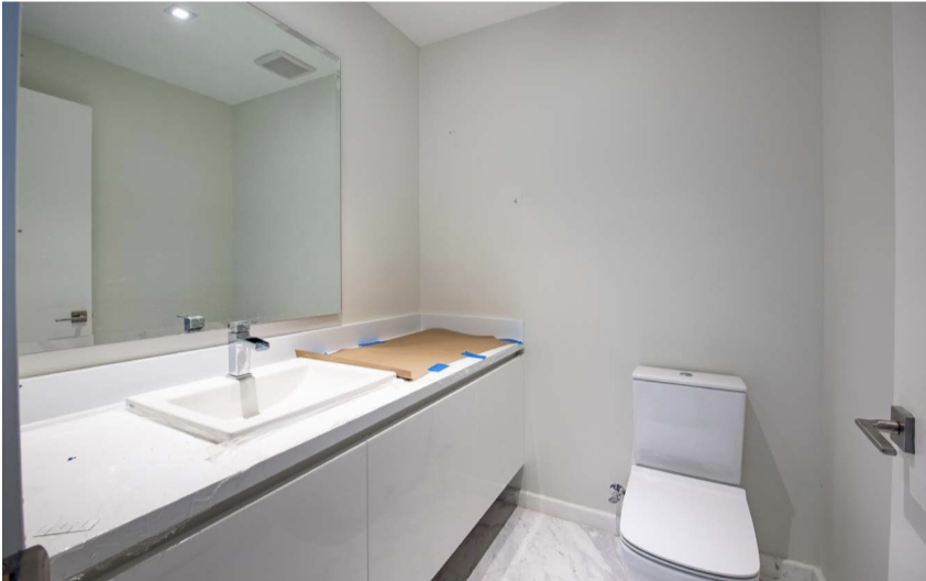 Before Bathroom | Paramount Residences Fort Lauderdale Rebuild and Redecoration by Kevin Gray Design