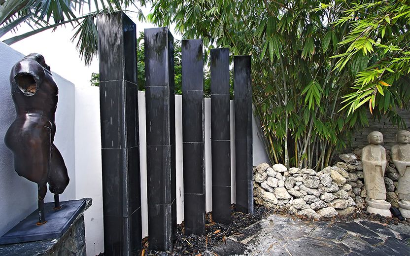 Revisiting Interior Designer Kevin Gray's Zen Inspired Mid-Century Bungalow Renovation- Garden Water Feature