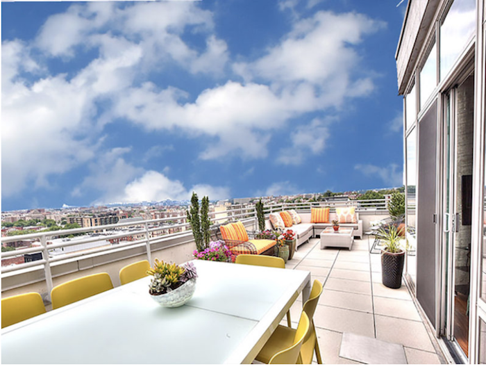 Work and Entertain on the Balcony of Washington D.C. Luxury Duplex Penthouse 