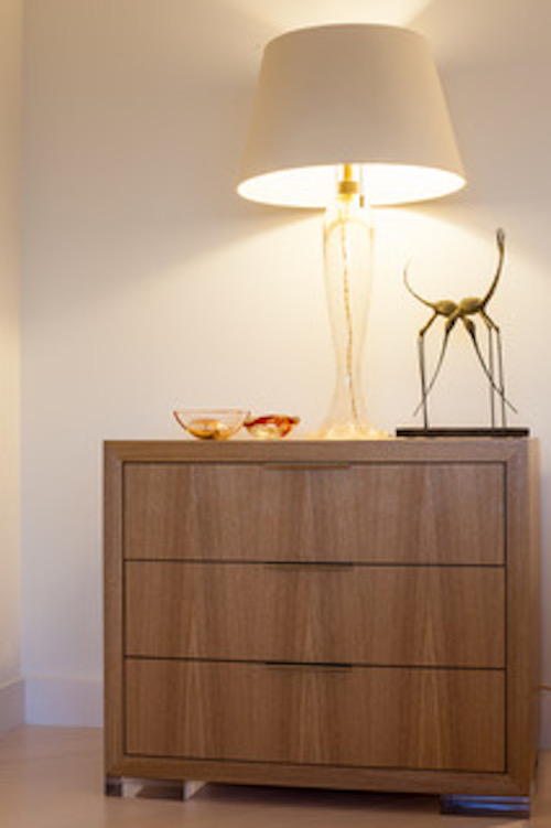 Custom Nightstands in Japanese ash with lucite feet 