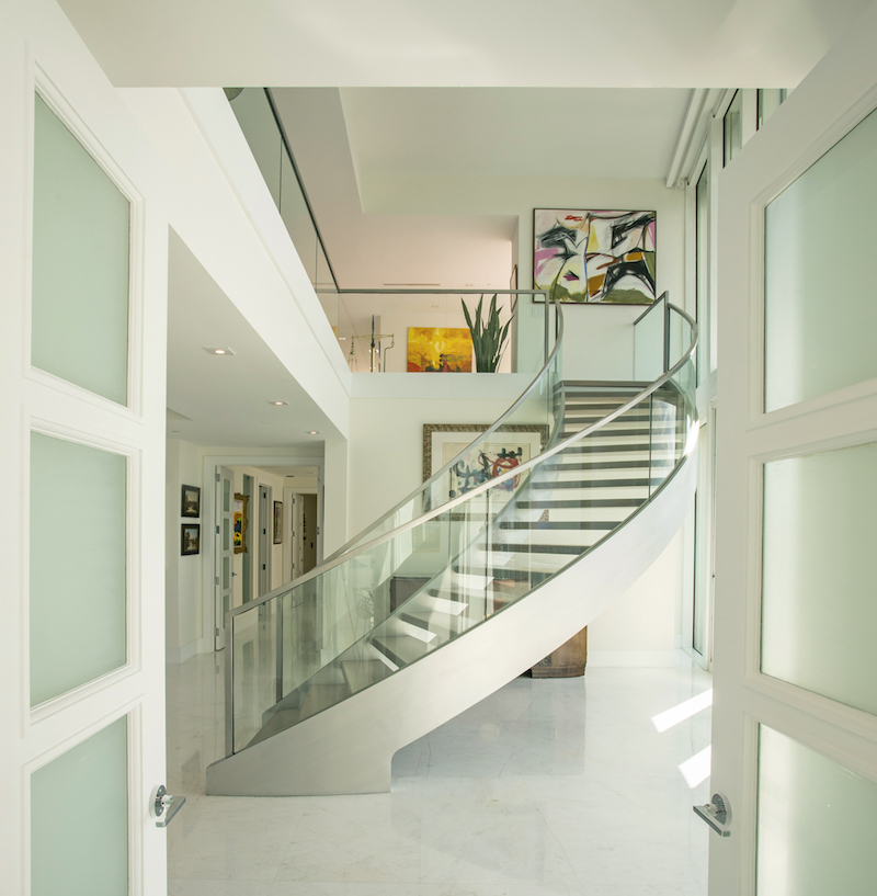 Staircase- Santa Maria Penthouse by interior designer Kevin Gray