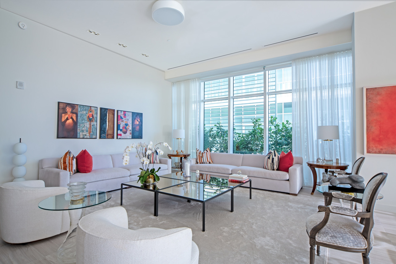 living room 2- Chic Loft Style at The Ritz-Carlton Residences in Miami Beach