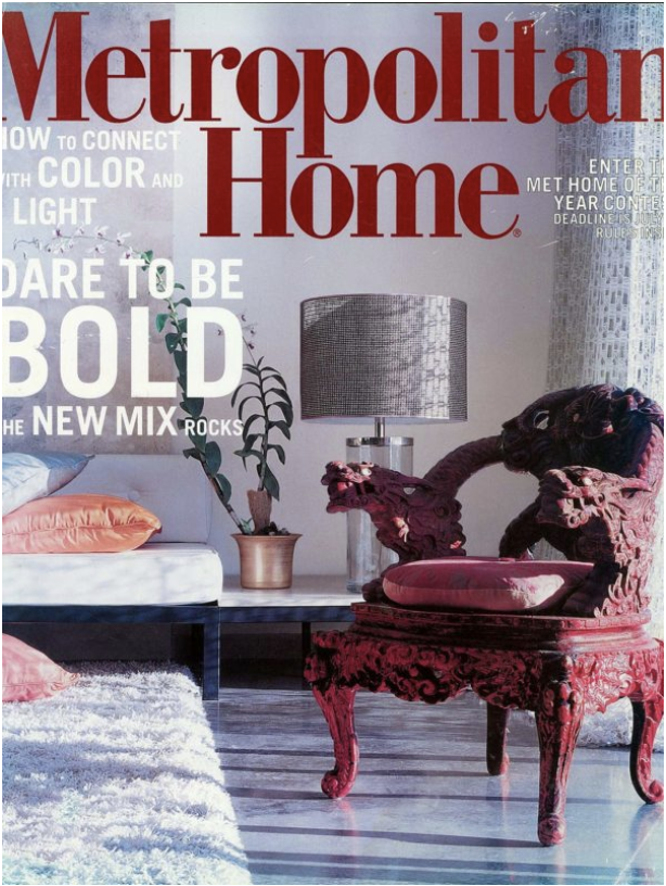 Interior Designer Kevin Gray featured on the cover of Metropolitan Home Magazine